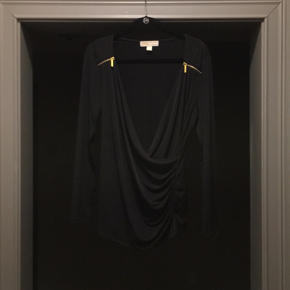 Michael Kors black cowl neck shirt- brand new